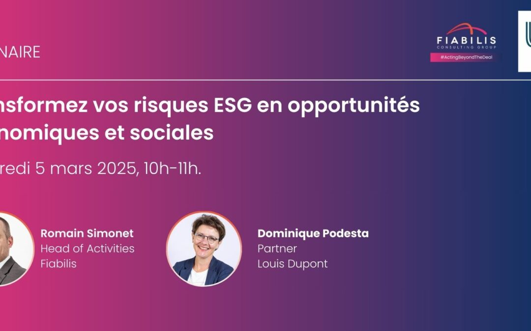 Protégé : Webinaire – Transformez vos risques ESG en opportunités économiques et sociales